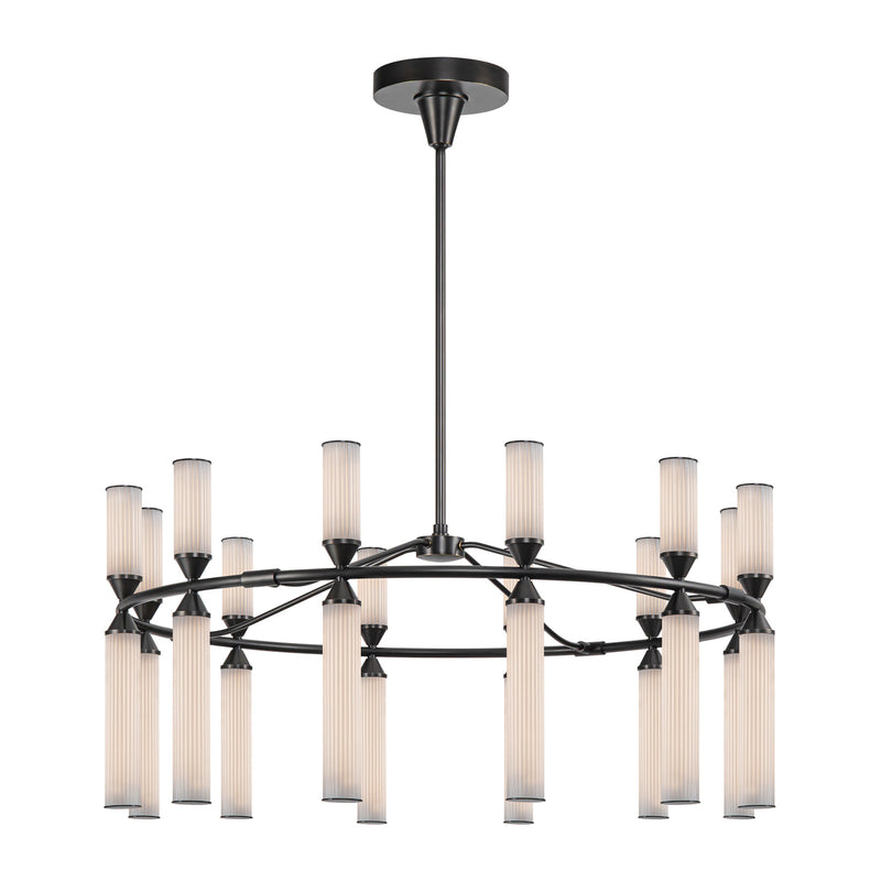 Alora CH348038UBFR-UNV LED Chandelier, Urban Bronze/Frosted Ribbed Glass
