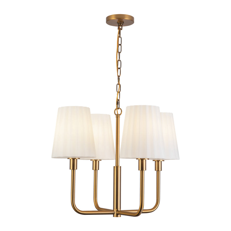 Alora CH628423AGOP Four Light Chandelier, Aged Gold/Opal Matte Glass