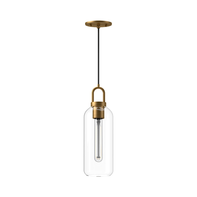Alora PD401505AGCL One Light Pendant, Aged Gold/Clear Glass