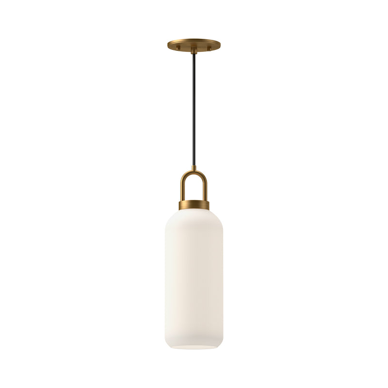Alora PD401505AGOP One Light Pendant, Aged Gold/Opal Matte Glass