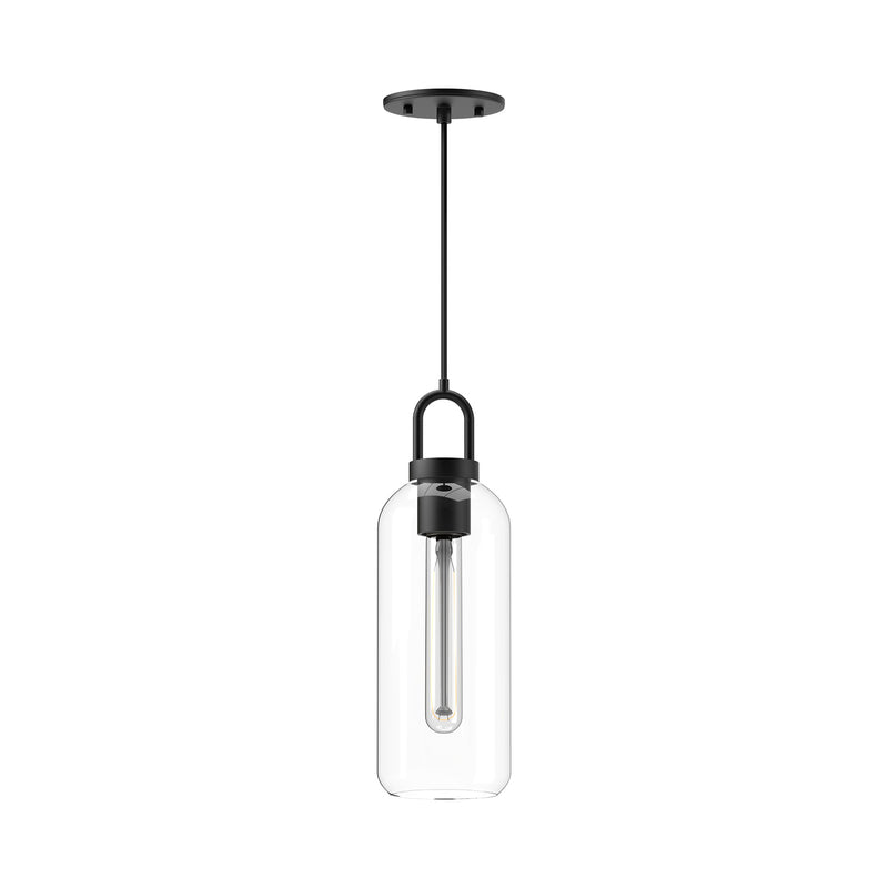 Alora PD401505MBCL One Light Pendant, Clear Glass/Matte Black