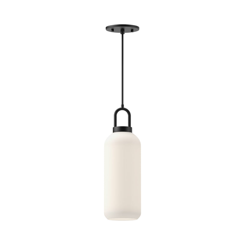 Alora PD401505MBOP One Light Pendant, Matte Black/Opal Matte Glass
