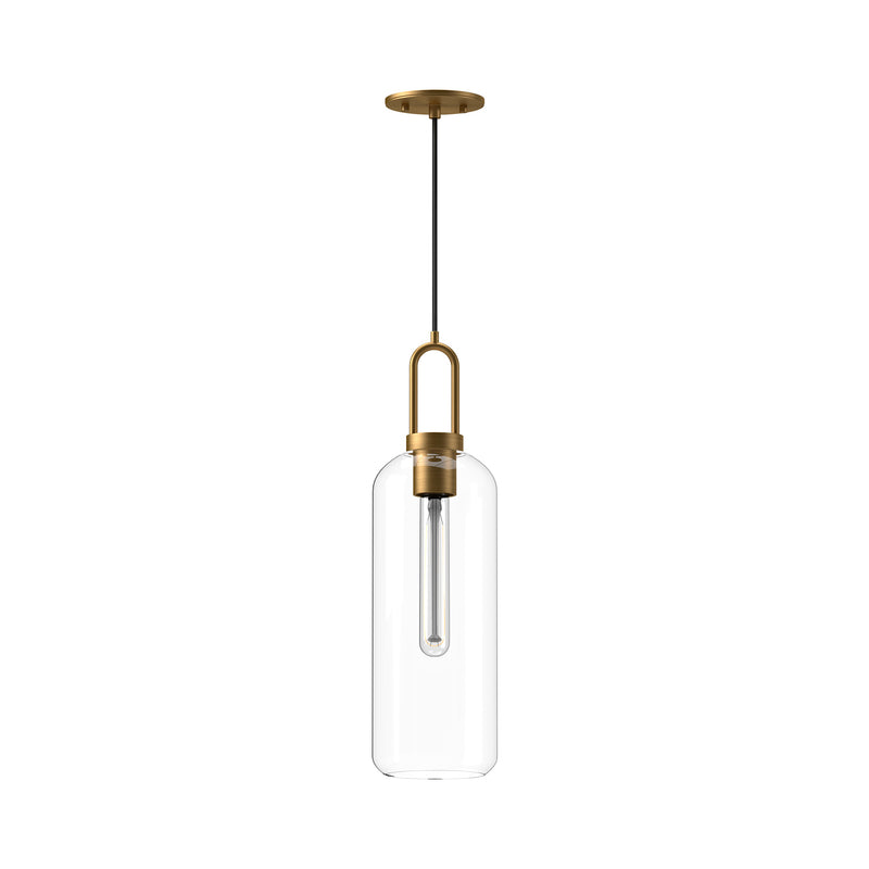 Alora PD401606AGCL One Light Pendant, Aged Gold/Clear Glass
