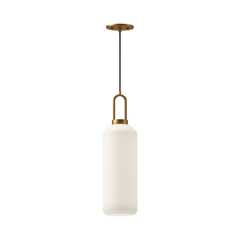 Alora PD401606AGOP One Light Pendant, Aged Gold/Opal Matte Glass
