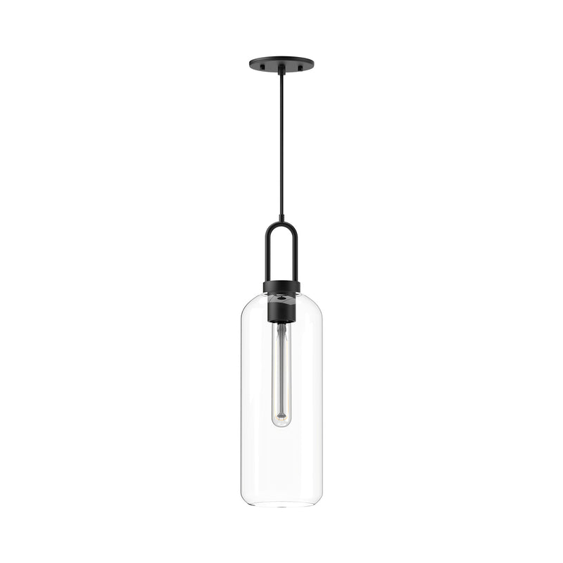 Alora PD401606MBCL One Light Pendant, Clear Glass/Matte Black