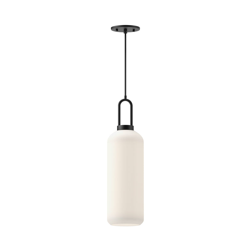 Alora PD401606MBOP One Light Pendant, Matte Black/Opal Matte Glass