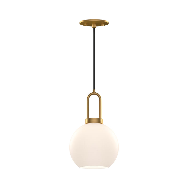 Alora PD601608AGOP One Light Pendant, Aged Gold/Opal Matte Glass