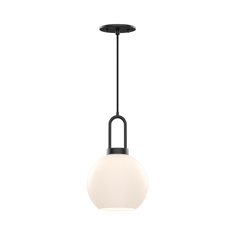 Alora PD601608MBOP One Light Pendant, Matte Black/Opal Matte Glass