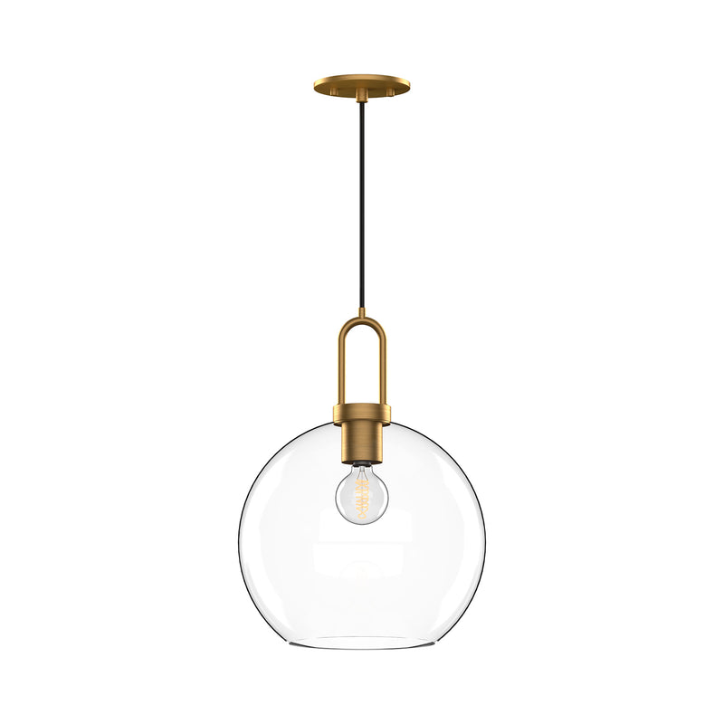 Alora PD601710AGCL One Light Pendant, Aged Gold/Clear Glass