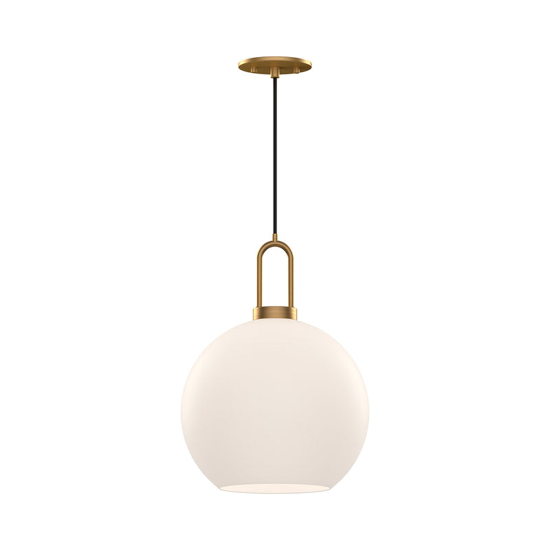 Alora PD601710AGOP One Light Pendant, Aged Gold/Opal Matte Glass