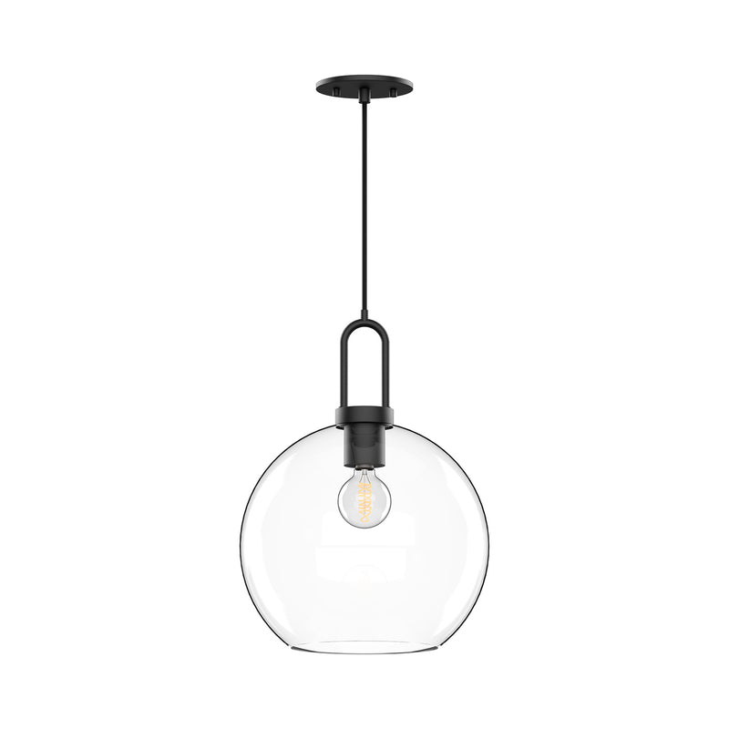 Alora PD601710MBCL One Light Pendant, Clear Glass/Matte Black