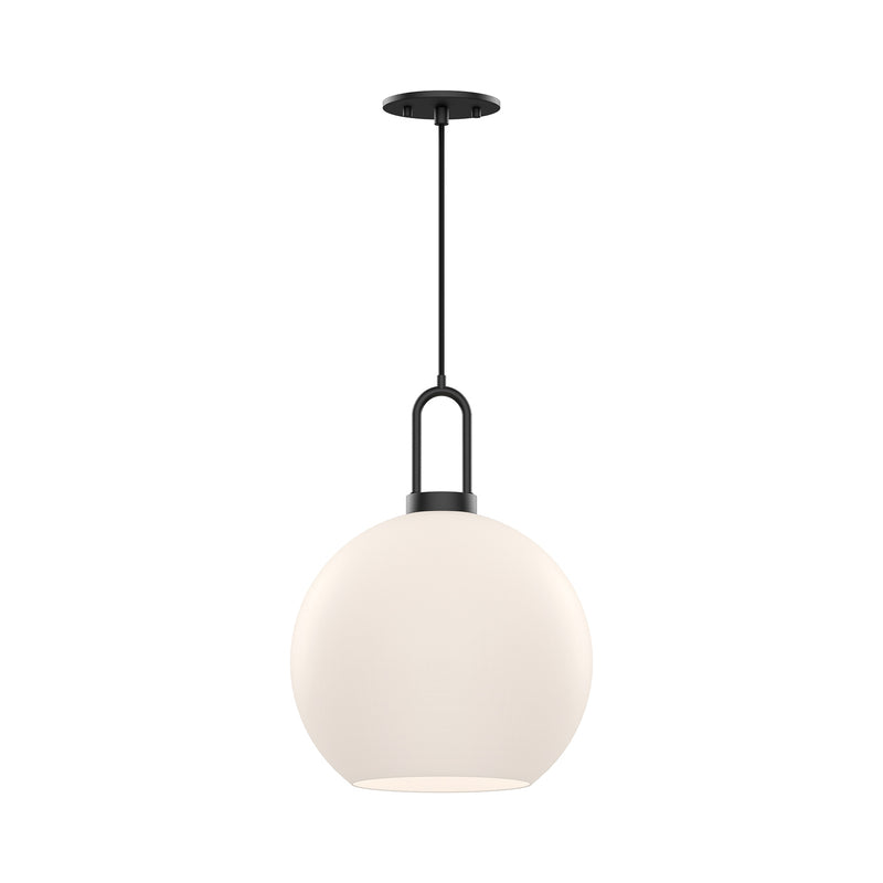 Alora PD601710MBOP One Light Pendant, Matte Black/Opal Matte Glass