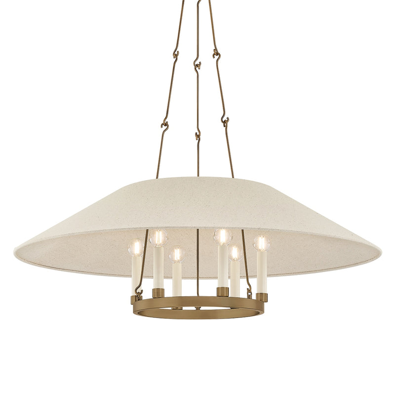 Troy Lighting F1638-PBR Six Light Chandelier, Patina Brass