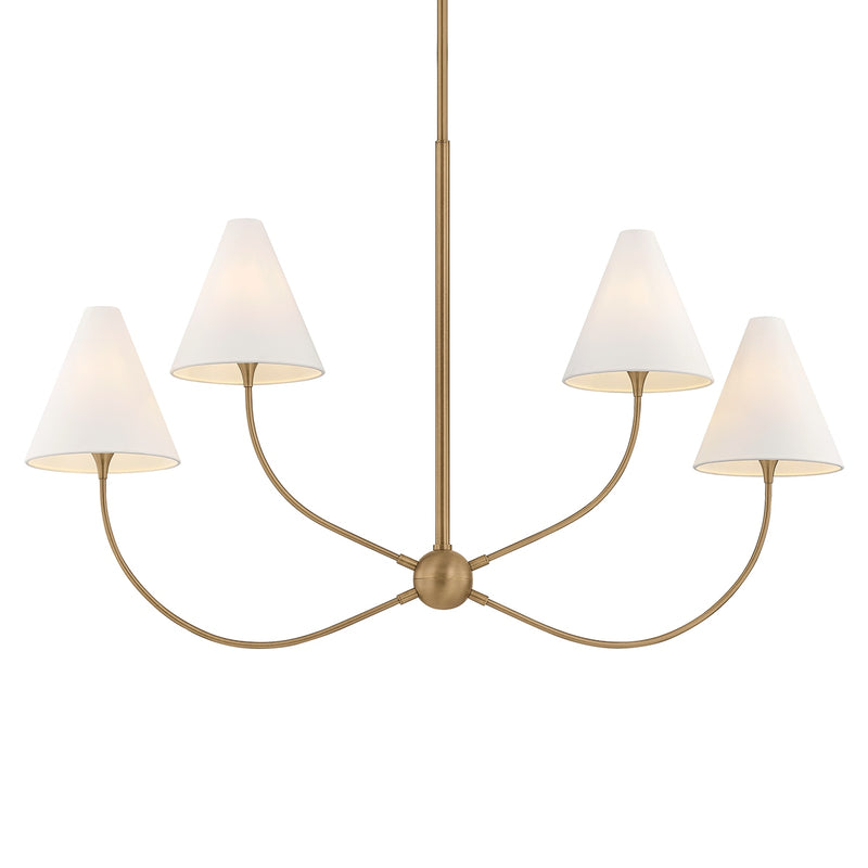 Troy Lighting F1948-PBR Four Light Linear Pendant, Patina Brass