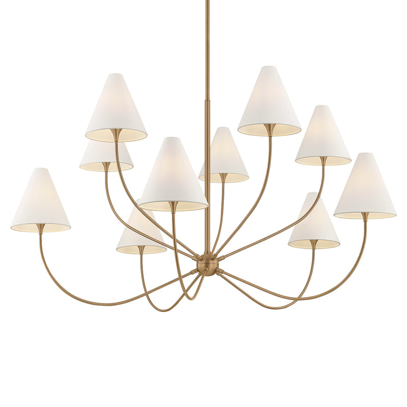 Troy Lighting F1960-PBR Ten Light Chandelier, Patina Brass