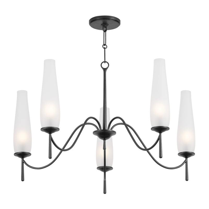 Troy Lighting F4236-FOR Five Light Chandelier, Forged Iron