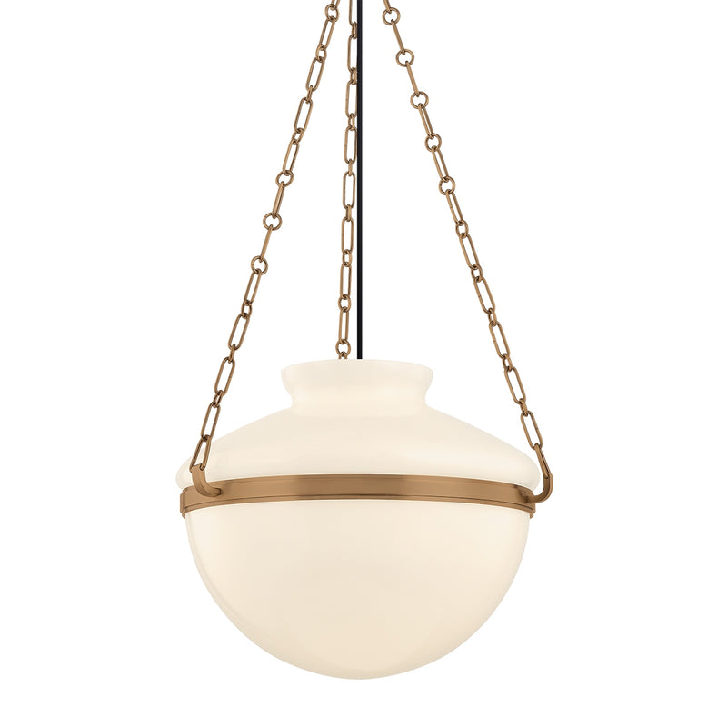 Troy Lighting F5119-PBR One Light Pendant, Patina Brass