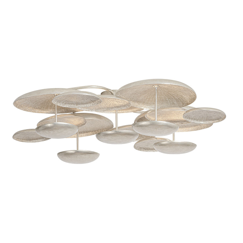 Corbett Lighting 522-43-TWL LED Semi Flush Mount, Textured Warm Silver Leaf