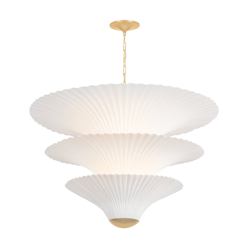 Corbett Lighting 533-40-VGL Three Light Chandelier, Vintage Gold Leaf