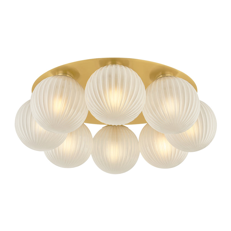 Corbett Lighting 536-24-VPB Eight Light Flush Mount, Vintage Polished Brass
