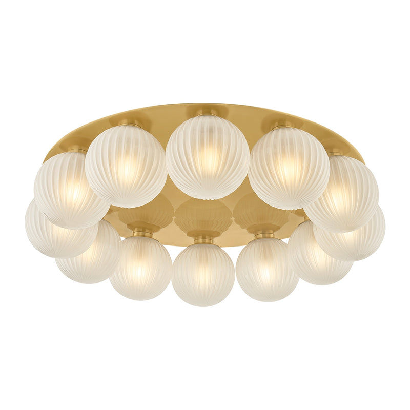 Corbett Lighting 536-32-VPB 12 Light Flush Mount, Vintage Polished Brass