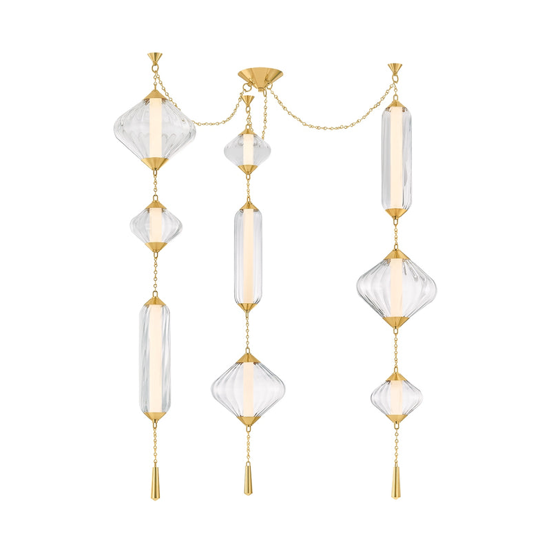 Corbett Lighting 545-56-VPB LED Chandelier, Vintage Polished Brass