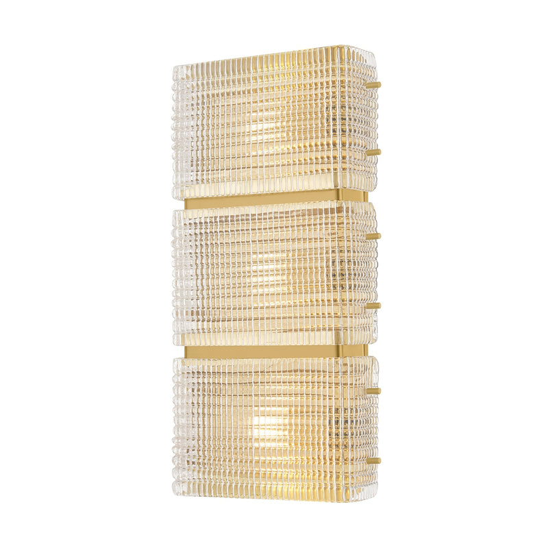 Corbett Lighting 547-03-VB Three Light Wall Sconce, Vintage Brass