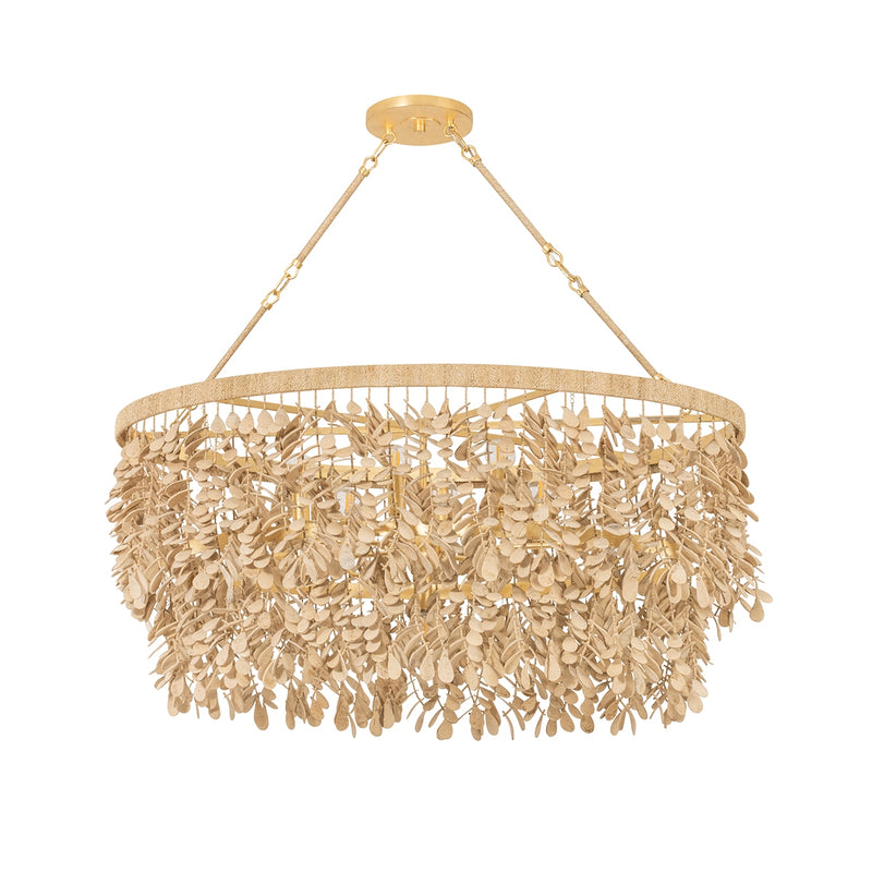 Corbett Lighting 552-09-VGL Nine Light Linear Pendant, Vintage Gold Leaf