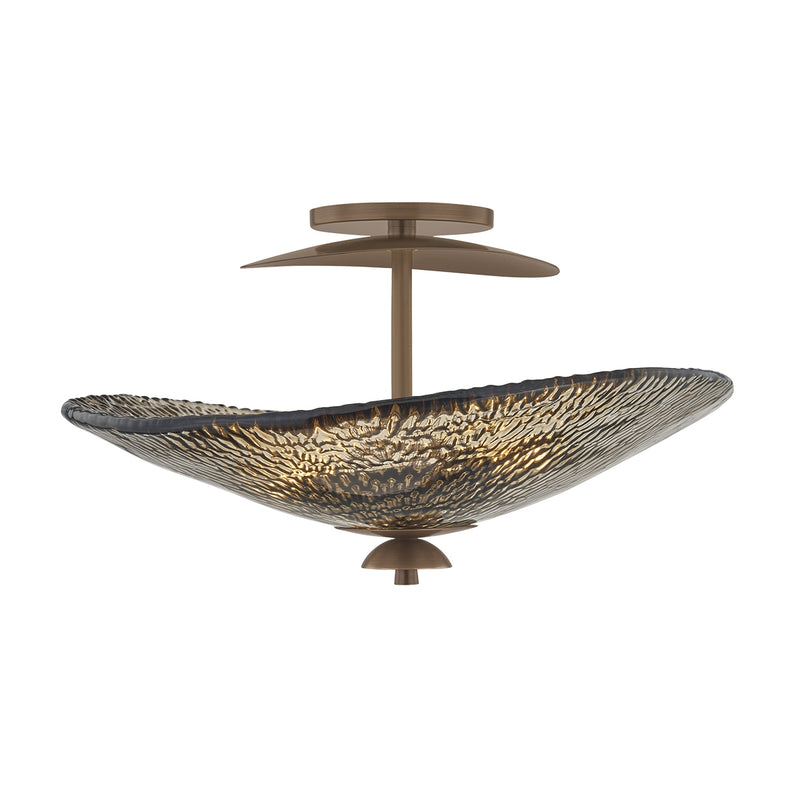 Corbett Lighting 559-20-OWB Three Light Semi Flush Mount, Old World Brass