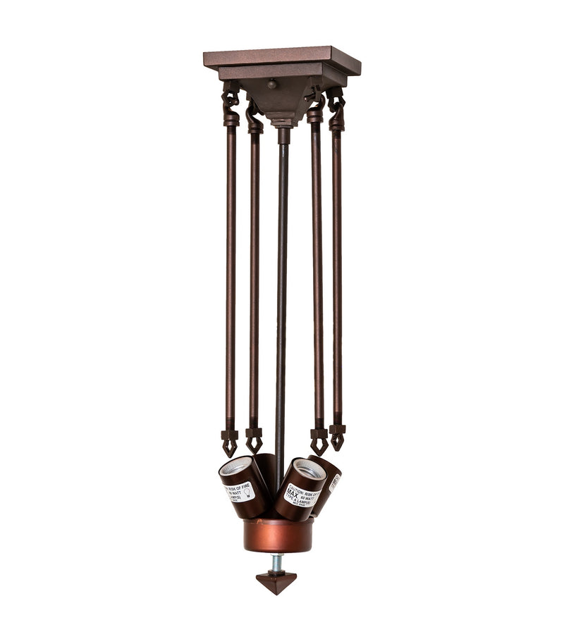 Meyda Tiffany 261780 Four Light Semi-Flushmount Hardware, Mahogany Bronze