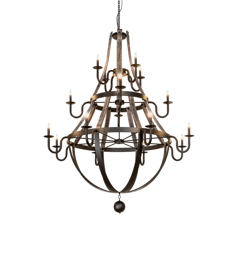 Meyda Tiffany 282862 16 Light Chandelier, Oil Rubbed Bronze/Gray Reclaimed Elm