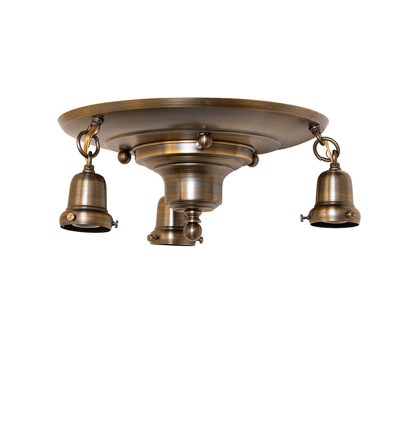 Meyda Tiffany 283653 Three Light Flush Mount Hardware, Antique Brass
