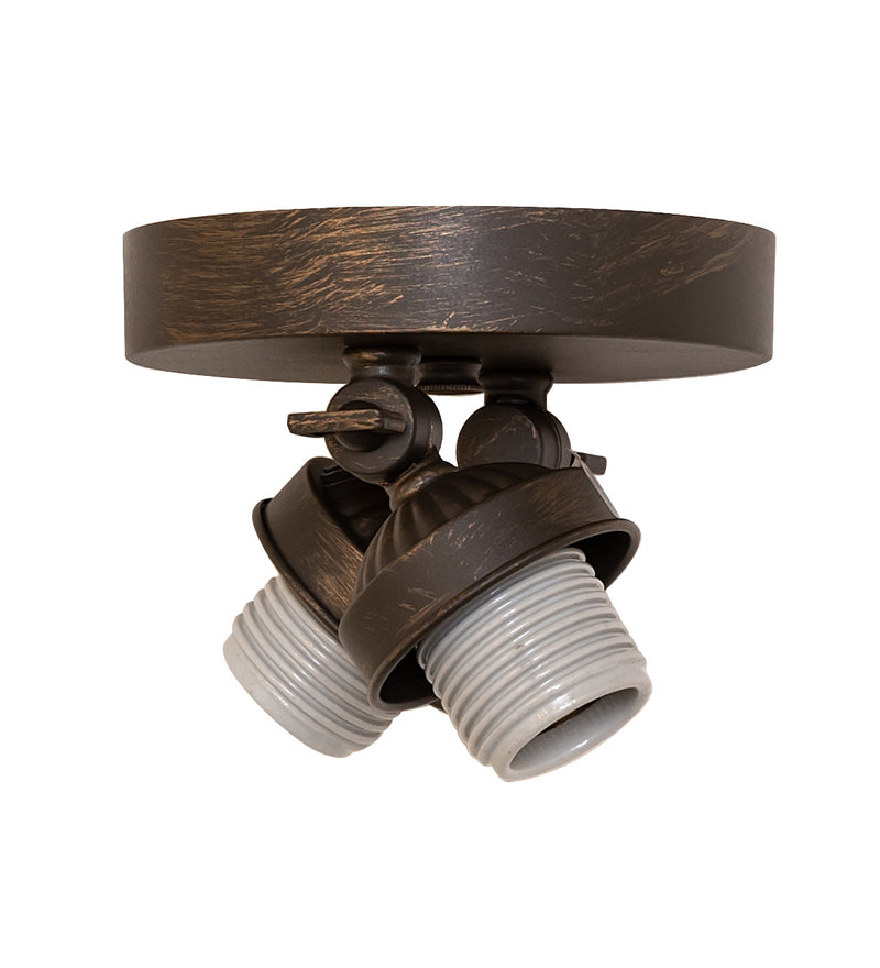 Meyda Tiffany 283655 Two Light Semi-Flushmount Hardware, Antique Brass