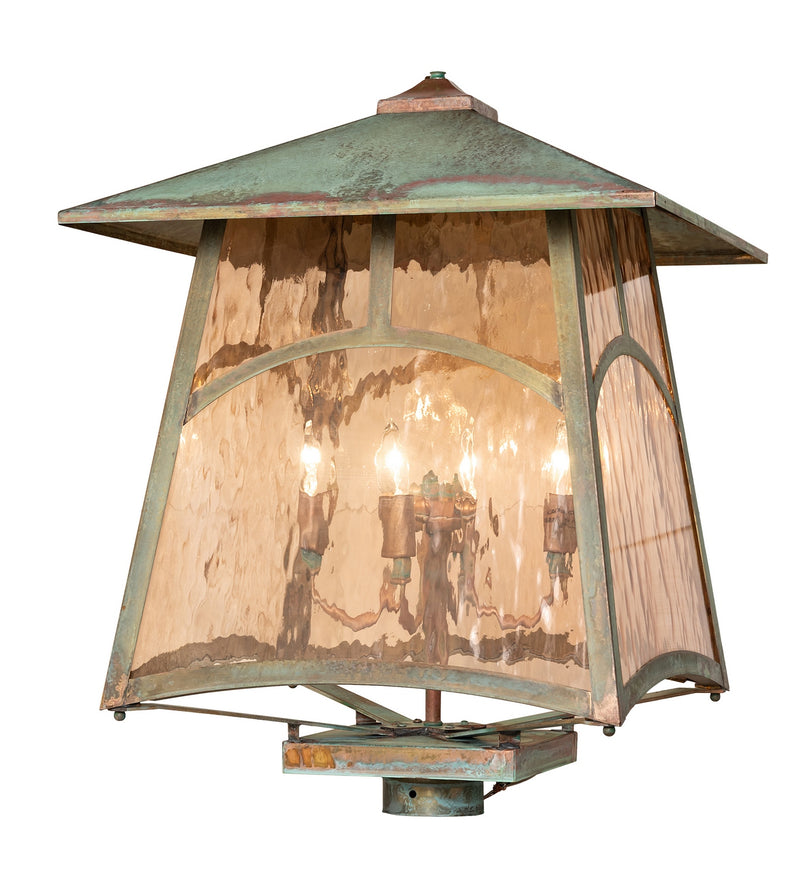 Meyda Tiffany 283795 Four Light Post Mount, Verdigris