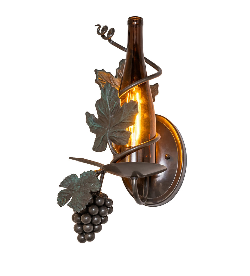 Meyda Tiffany 286185 One Light Wall Sconce, Exterior Oil Rubbed Bronze & Aged Copper Over Antique Copper