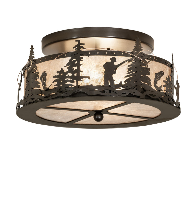 Meyda Tiffany 286603 Two Light Flush Mount, Bronze