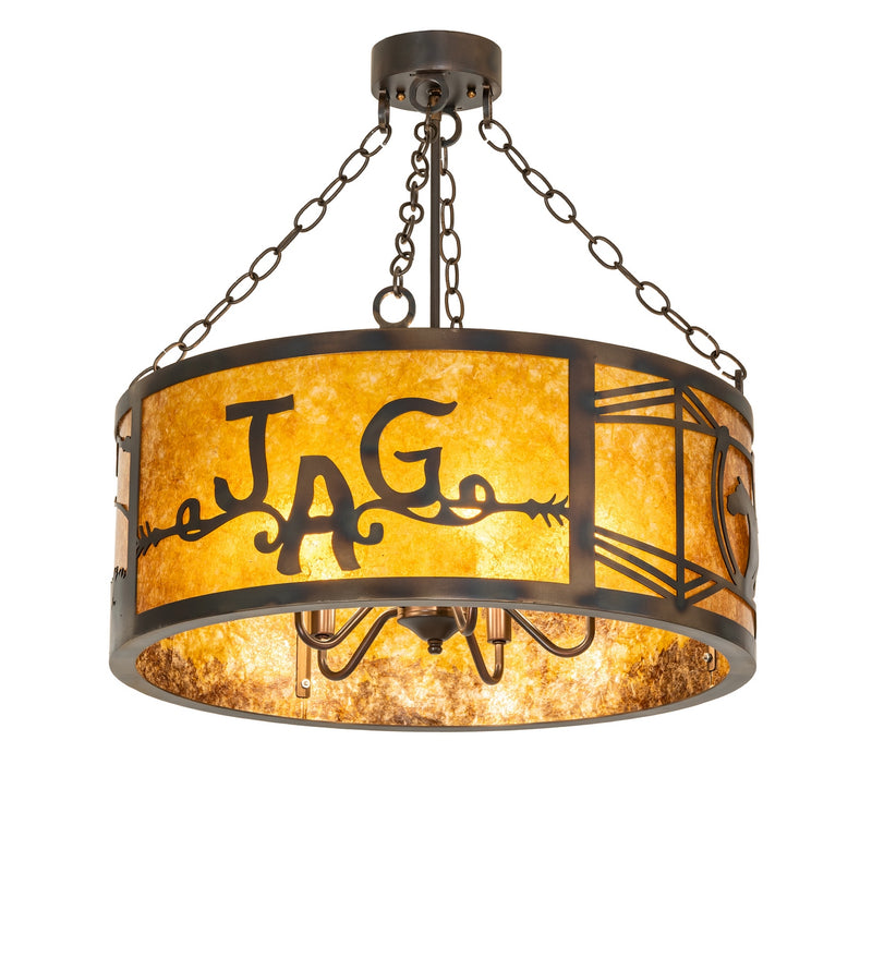 Meyda Tiffany 287131 Five Light Semi-Flush Mount, Dark Burnished Antique Copper