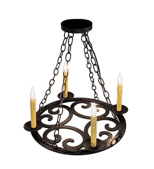 Meyda Tiffany 287423 Four Ligh Chandelier, Blackwash