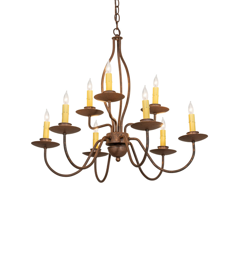 Meyda Tiffany 288069 Nine Light Chandelier, Antique Rust