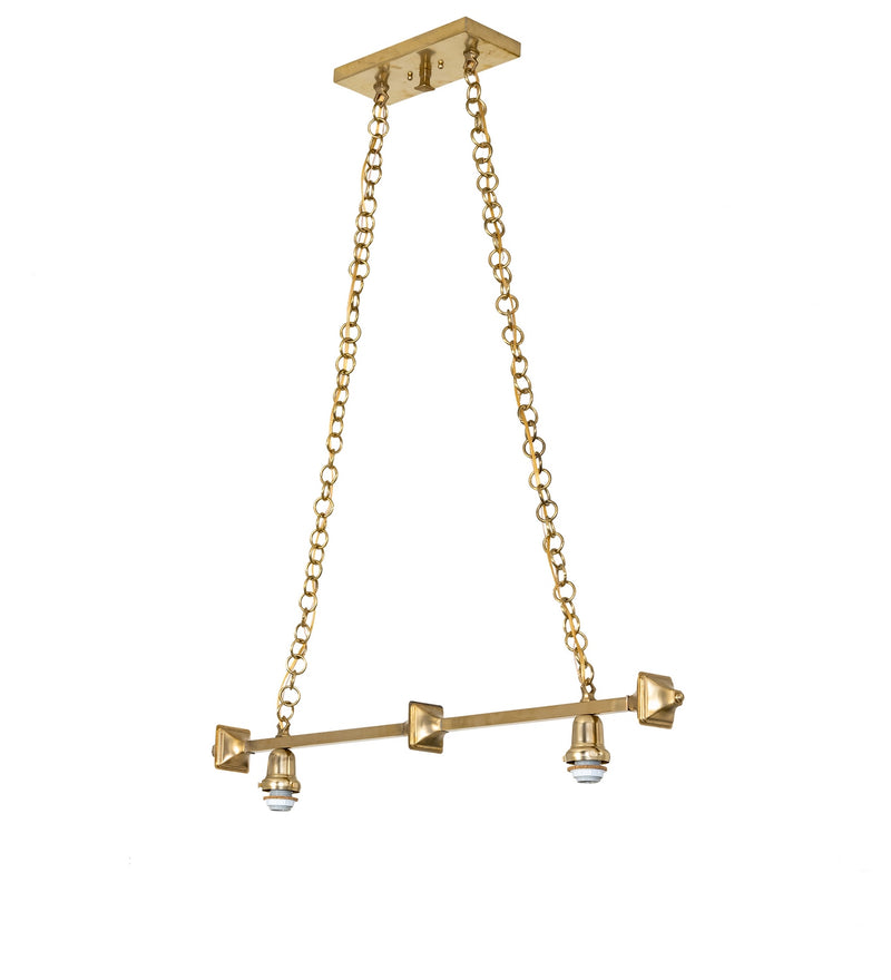 Meyda Tiffany 289436 Two Light Island Pendant Hardware, Raw Brass