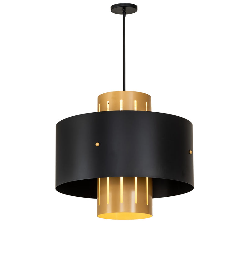 Meyda Tiffany 289472 One Light Pendant, Solar Black & Sahara Gold