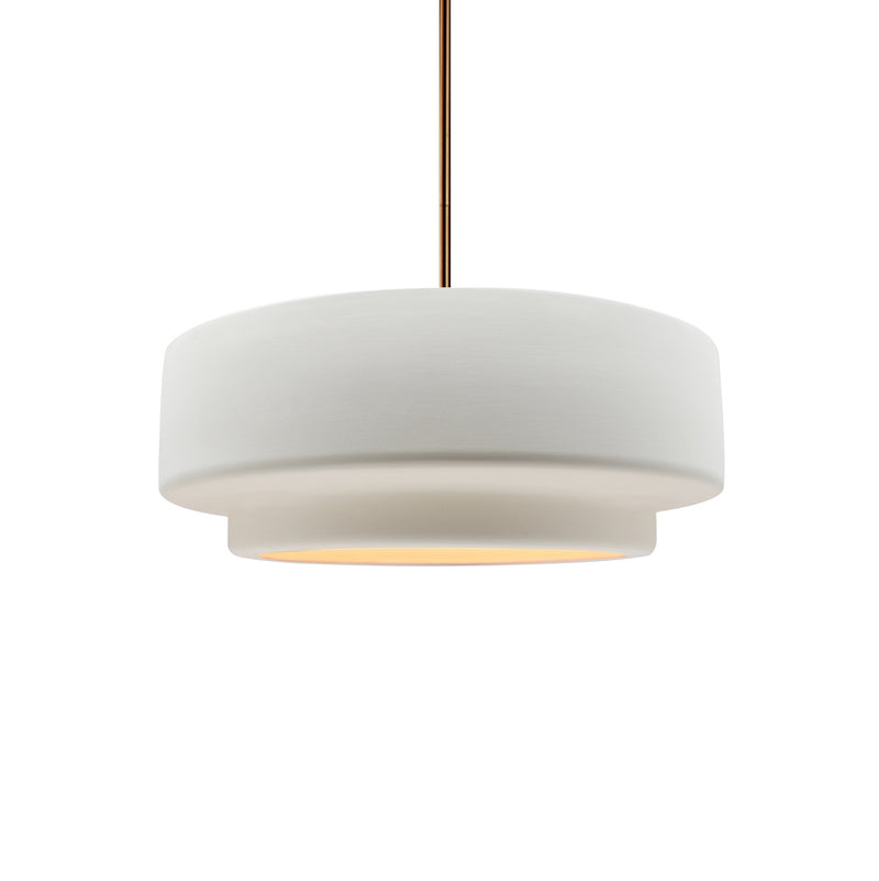 Justice Designs CER-6540-BIS-BRSS-RIGID One Light Pendant, Brushed Brass