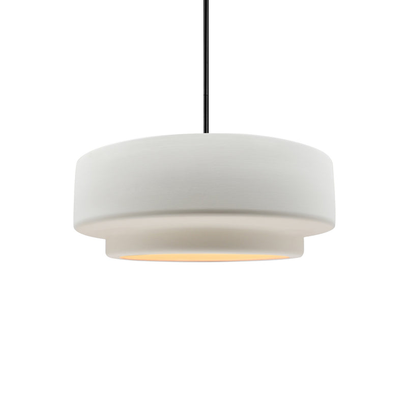 Justice Designs CER-6540-BIS-MBLK-RIGID One Light Pendant, Matte Black