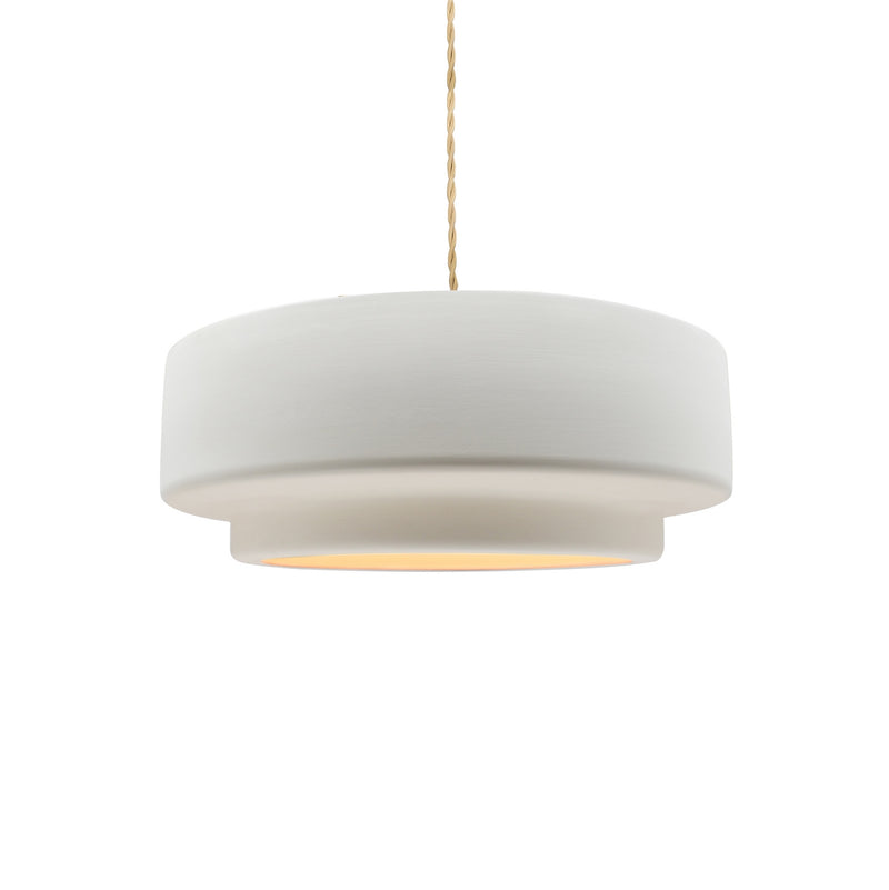 Justice Designs CER-6540-BIS-NCKL-BEIG-TWST One Light Pendant, Brushed Nickel