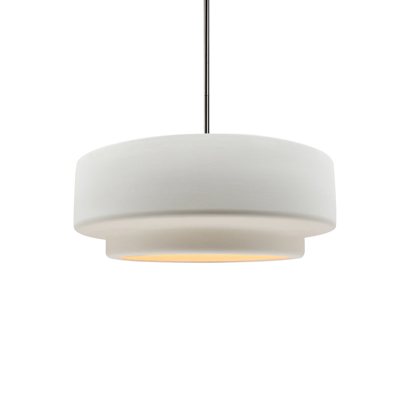 Justice Designs CER-6540-BIS-NCKL-RIGID One Light Pendant, Brushed Nickel