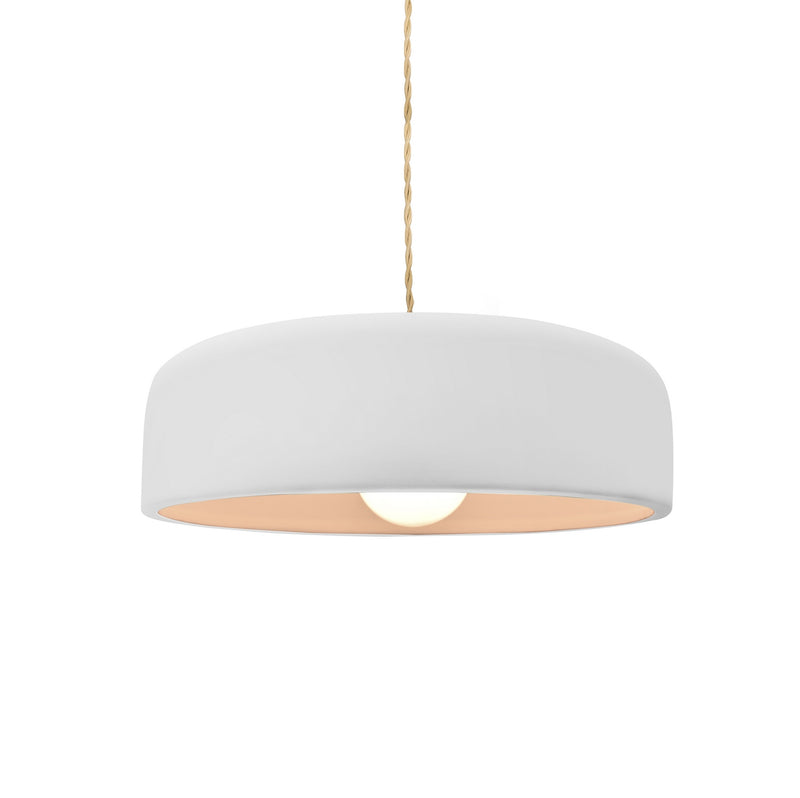 Justice Designs CER-6571-BIS-NCKL-BEIG-TWST One Light Pendant, Brushed Nickel