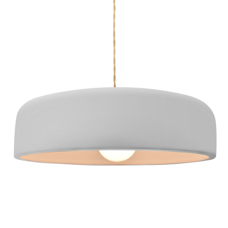 Justice Designs CER-6575-BIS-BRSS-BEIG-TWST One Light Pendant, Brushed Brass