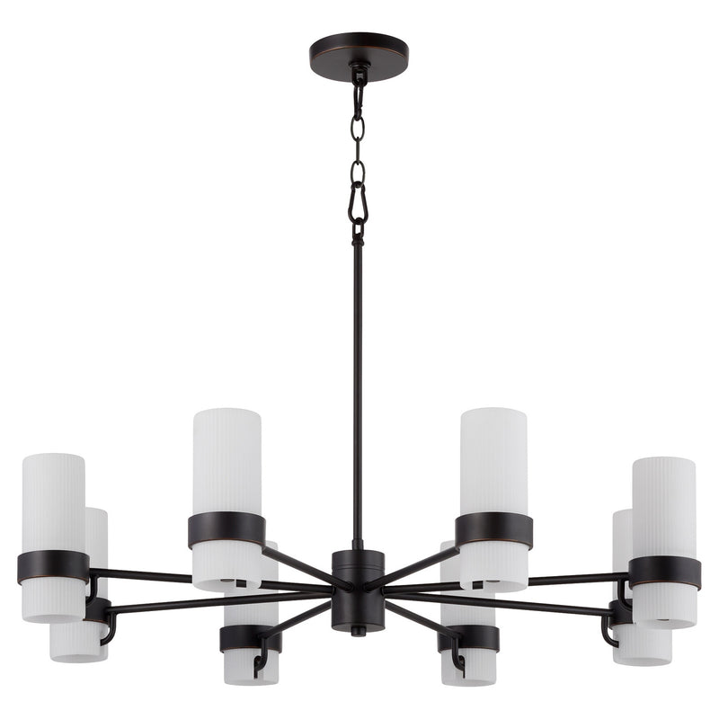 Quorum 6169-8-36 Eight Light Chandelier, Bronze