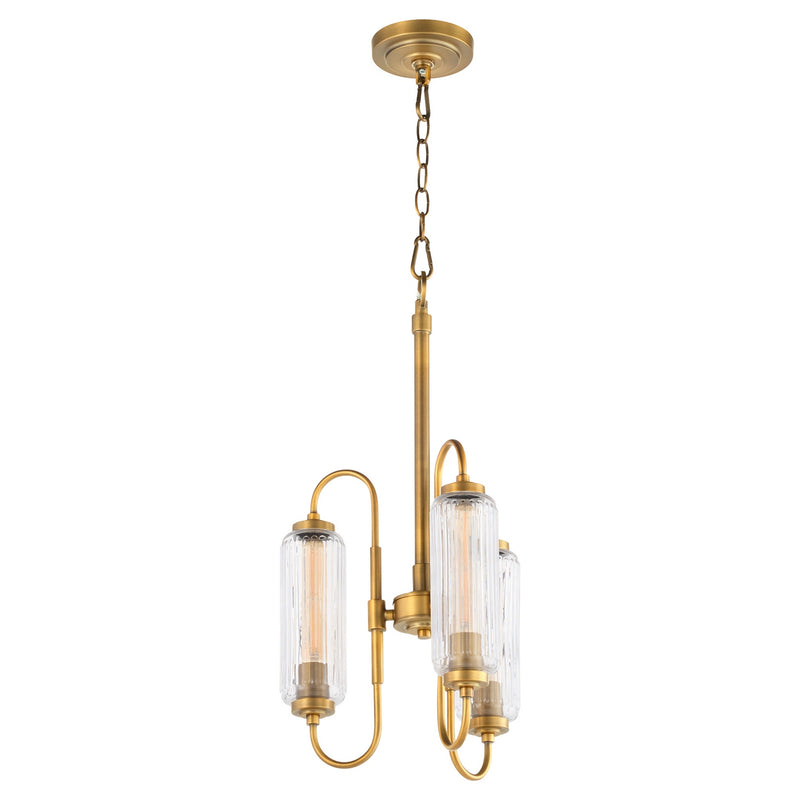 Quorum 8015-3-47 Three Light Pendant, Brushed Brass