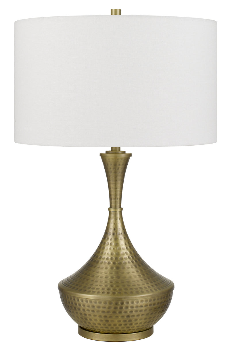 Cal Lighting BO-3202TB One Light Table Lamp, Antique Brass